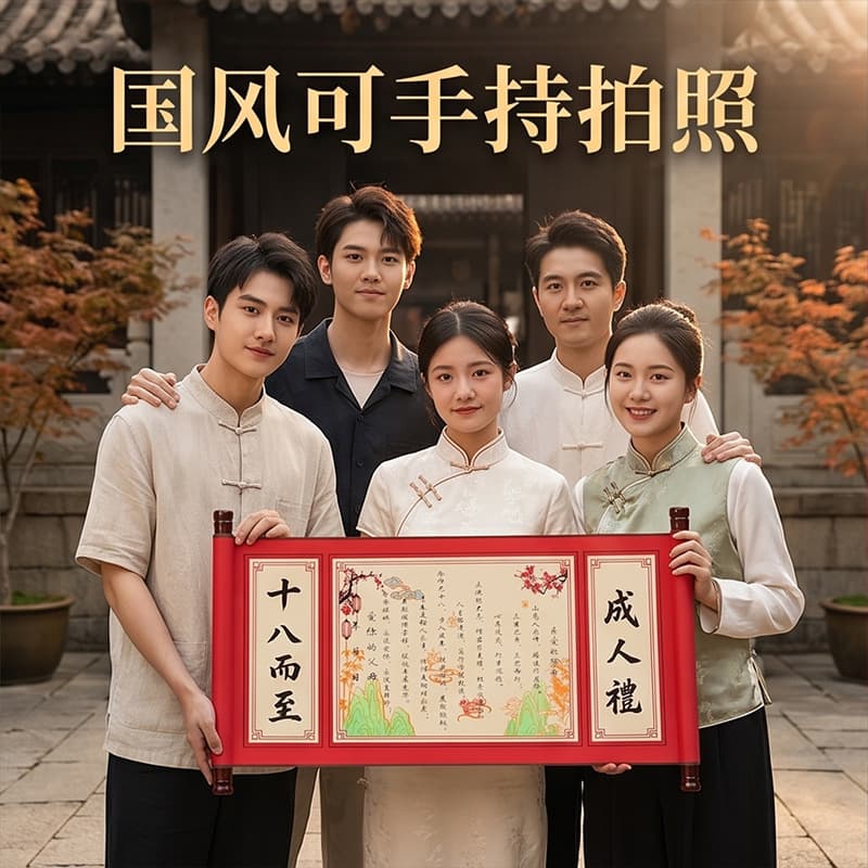 Adult Gift for 18-Year-Old Boy or Girl Ceremony Box Scroll Advanced Practical Item Year Commemorative Meaning