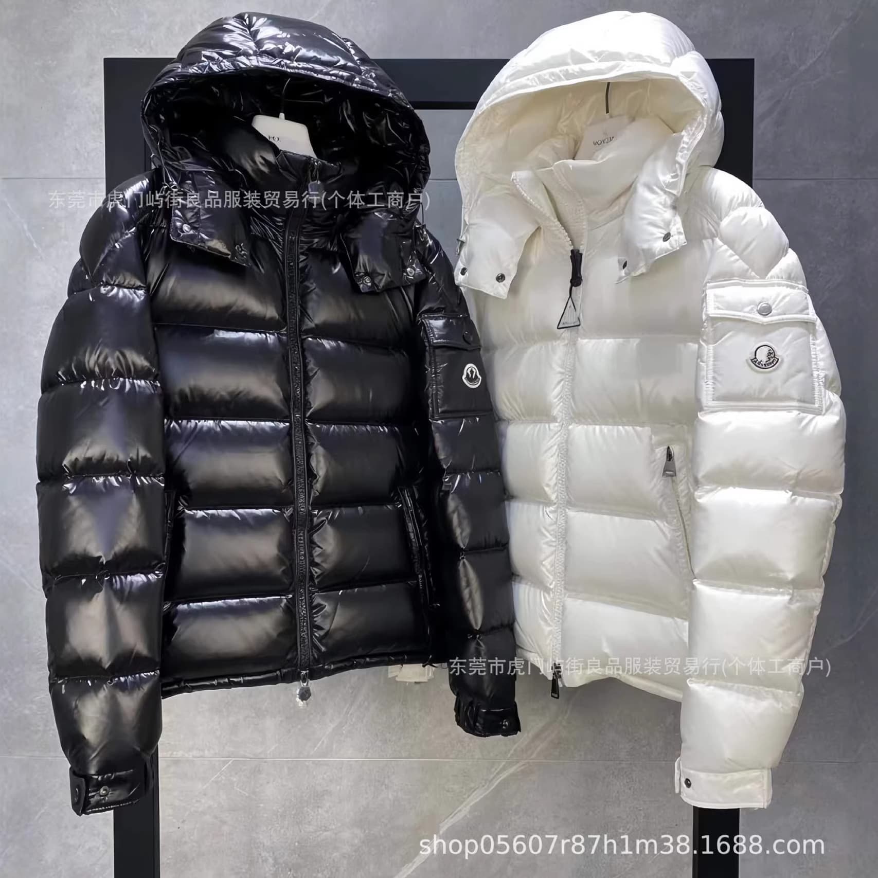 Maya Jacket Meng Family Same Style Hooded Cotton Coat Winter Waterproof Warm Detachable Double Zipper Glossy Cotton Jacket Wholesale