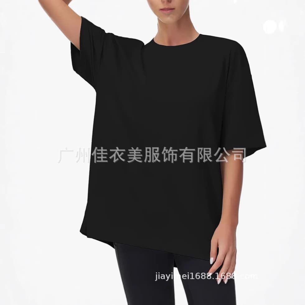Amazon Cross-Border Women's Casual Oversized T-Shirt Summer Round Neck Short Sleeve Workout Basic Cotton T-Shirt Top