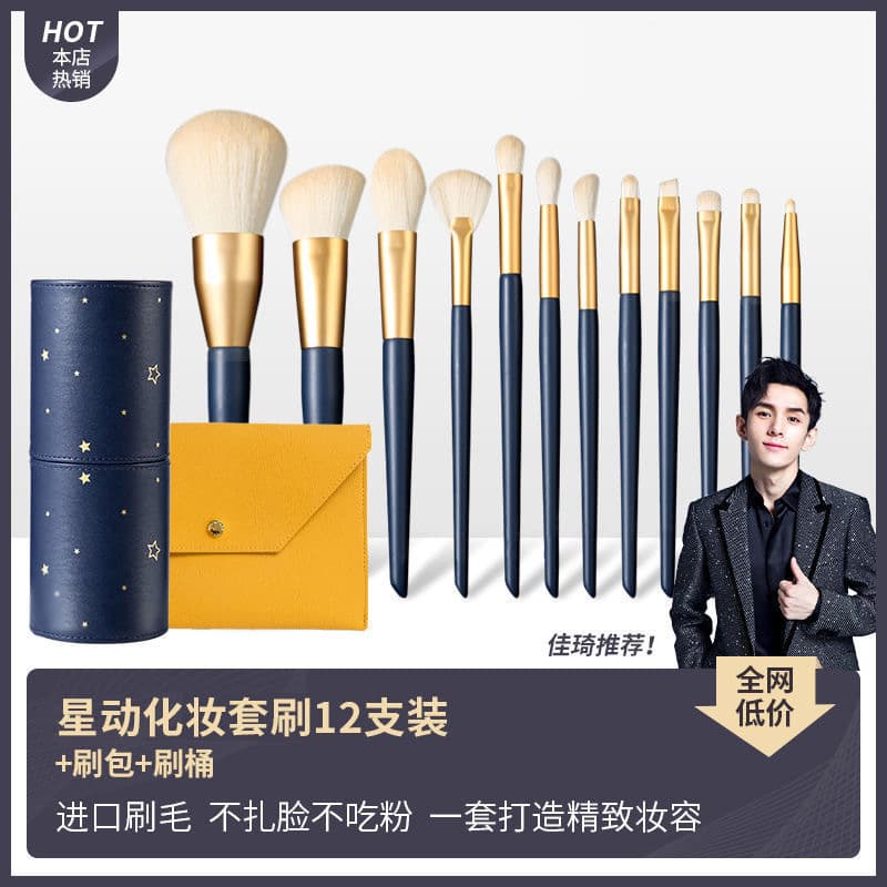 Ermupu 12 makeup brushes Xingdong makeup tool set makeup brush full set soft-bristled blush eyeshadow brush genuine