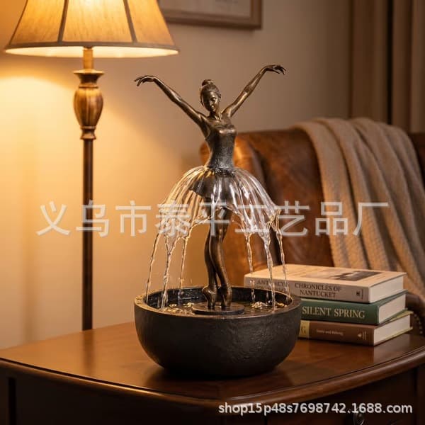 Elegant Ballerina Tabletop Water Fountain