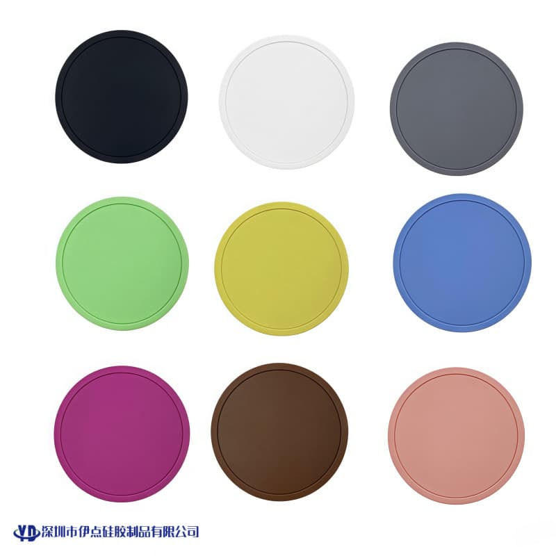 Round 7 8 9 10cm Silicone Coaster Customizable LOGO Waterproof Slip-Resistant Heat-Resistant High-Temperature Resistant Home Coaster