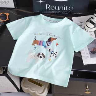 Children's Cotton Short Sleeve T-Shirt Boys Girls Summer Top Kids 3D Casual Half Sleeve Baby Fashionable Summer Wear