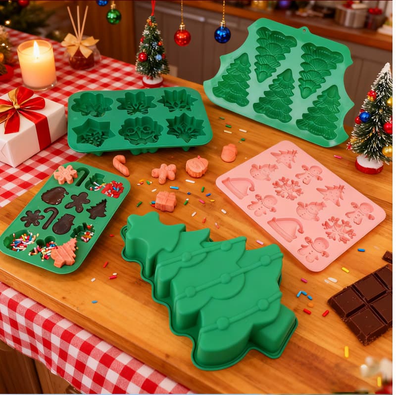 Spot Glue Mold Christmas Series Gift 14-Dimensional Christmas Tree Elk Home Baking Silicone Soft Mold