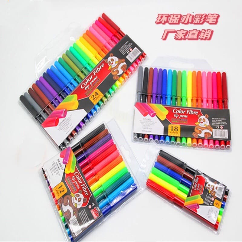 858 Watercolor Pen Painting Set, Export 6/12/18/24 Colors, Children's Watercolor Drawing for Beginners