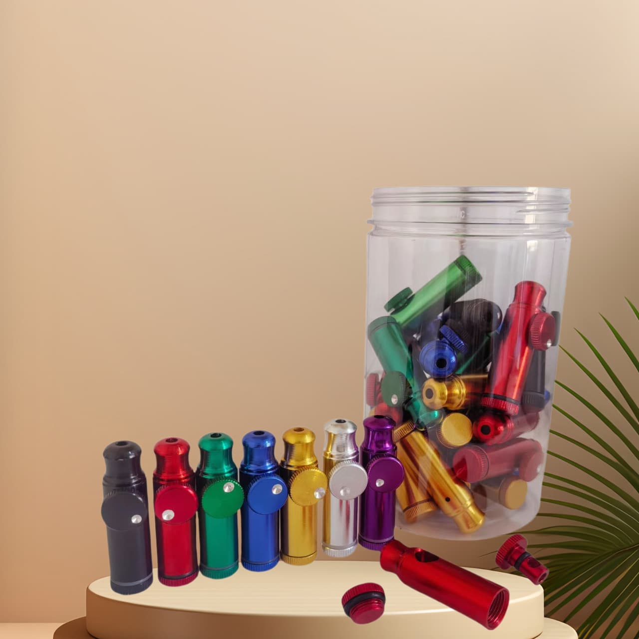 Factory Direct Aluminum Alloy Metal Detachable Combination Disc Dot Multi-Color Snuff Tool Mini