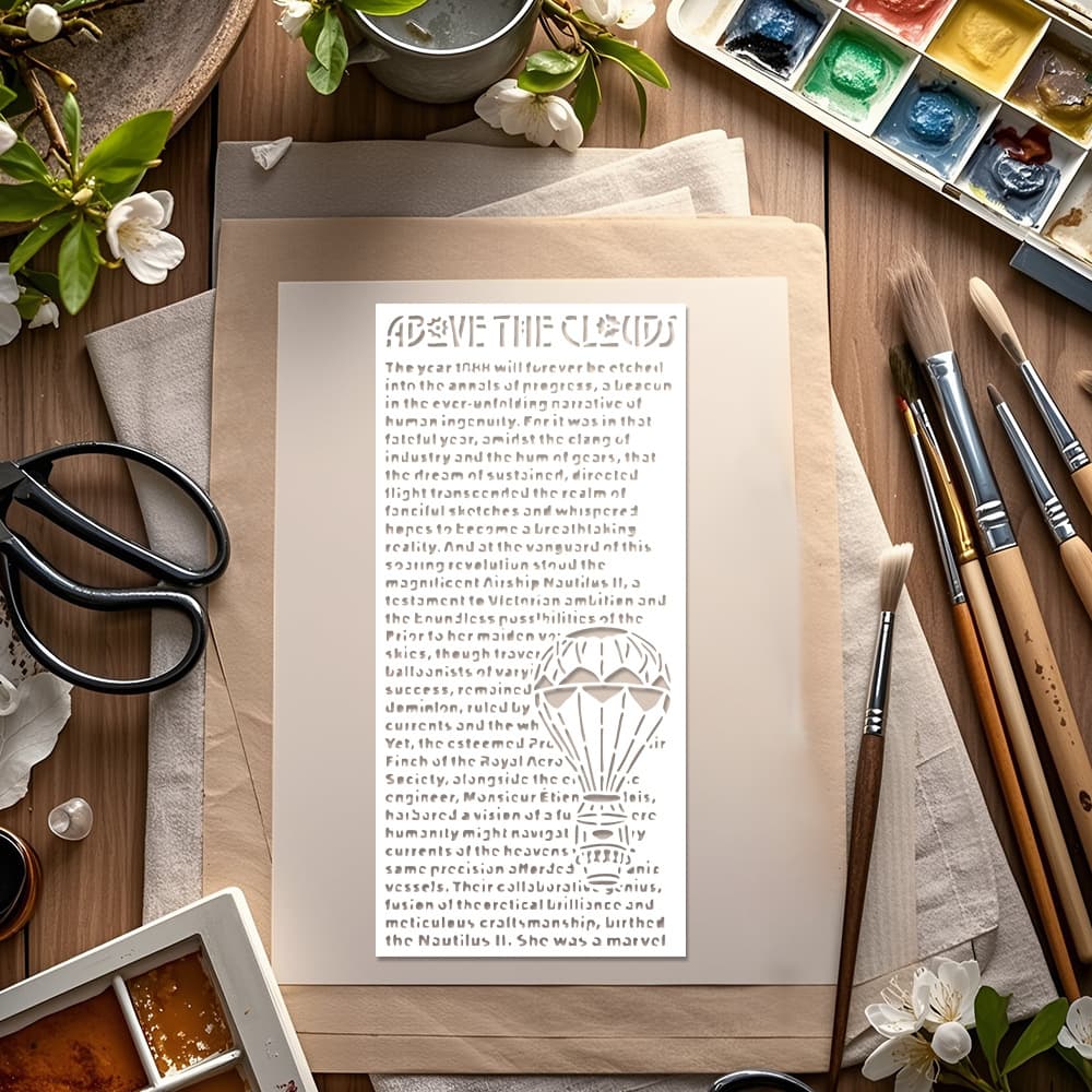 Text Pattern Painting Template Cross-border Hot-selling Journal Decoration Masking Spray PET Material Hollow Template Drop Shipping