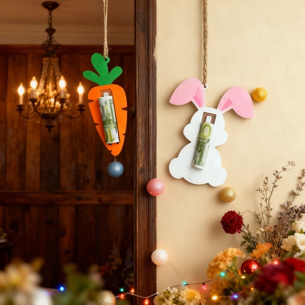 S2277+S2278 Easter Carrot Money Clip Pendant Decoration Cement Plaster Mold DIY Silicone Mold