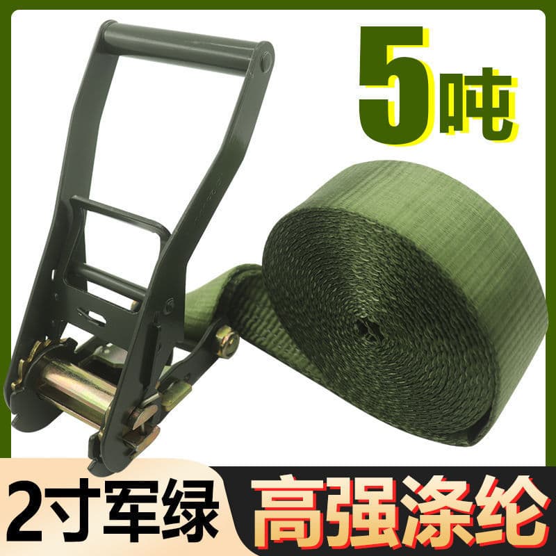 5cm military green polyester hookless lashing strap truck cargo tensioner rope tensioner universal tensioner 2-inch 5-ton