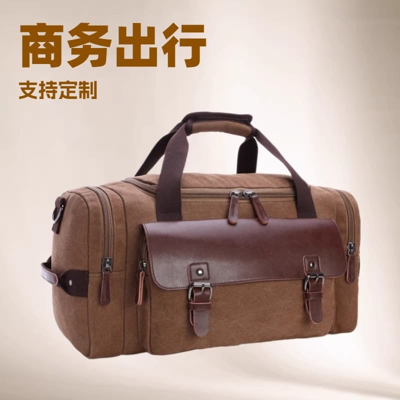 Retro Style Travel Bag Single Shoulder Slant Cross Handheld Large Capacity Canvas Suitcase Vintage Trunk Bag