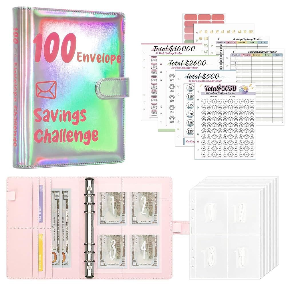 Amazon 100 Day Magnetic Deduction Cash Budget Book Save Money Challenge Loose-leaf Savings Plan Notebook