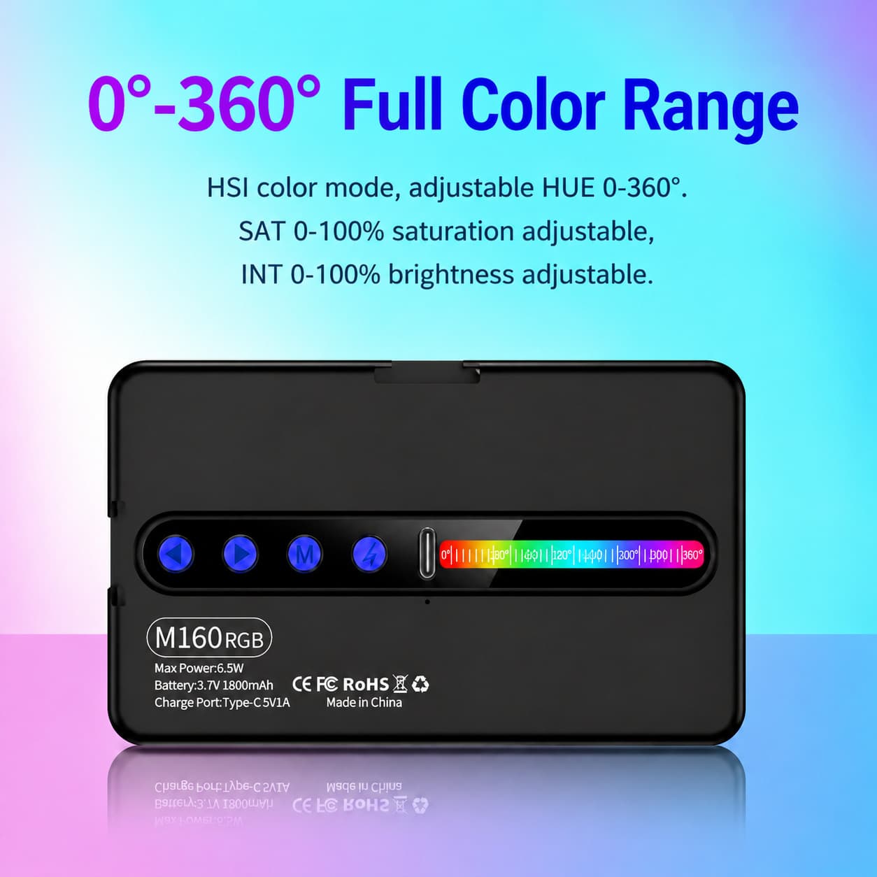 Cross-border Phone Live Streaming Photography Beauty Fill Light RGB Full Color DSLR Camera Photography Light Pocket Adjustable