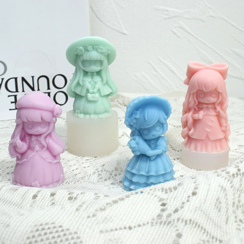 Xinqi Mini Princess Doll Silicone Mold DIY Handmade Plaster Resin Aromatherapy Candle Silicone Mold