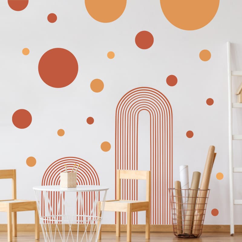 Nordic Boho Arch Wall Sticker for Living Room Sofa Background Decorative Bohemian Geometric Line Sticker Entryway Wall Art