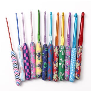 Colorful Polymer Clay Short Handle Crochet Hook Handmade DIY Knitting Tool Multi-Size Colored Aluminum Single-Ended Crochet Hook Set