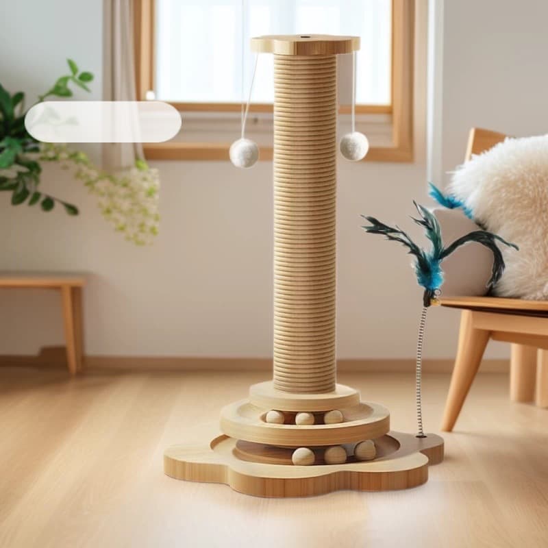 Cat Tree Wear-Resistant Cat Scratching Post Tall Cat Scratcher Board New Vertical Scratch Pad Self-Entertaining Durable Cat Toy