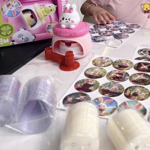 Badge making machine bar machine millet homemade machine badge handmade diy material children girls children's toys