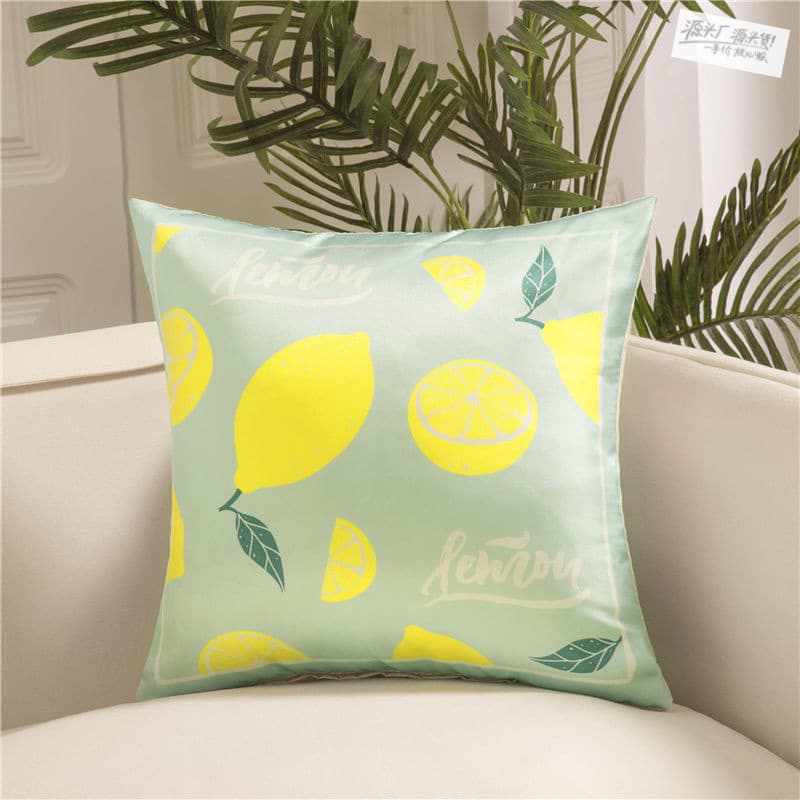 Summer sofa cushion living room cartoon cushion cover logo car office waist pad removable and washable ice silk pillow