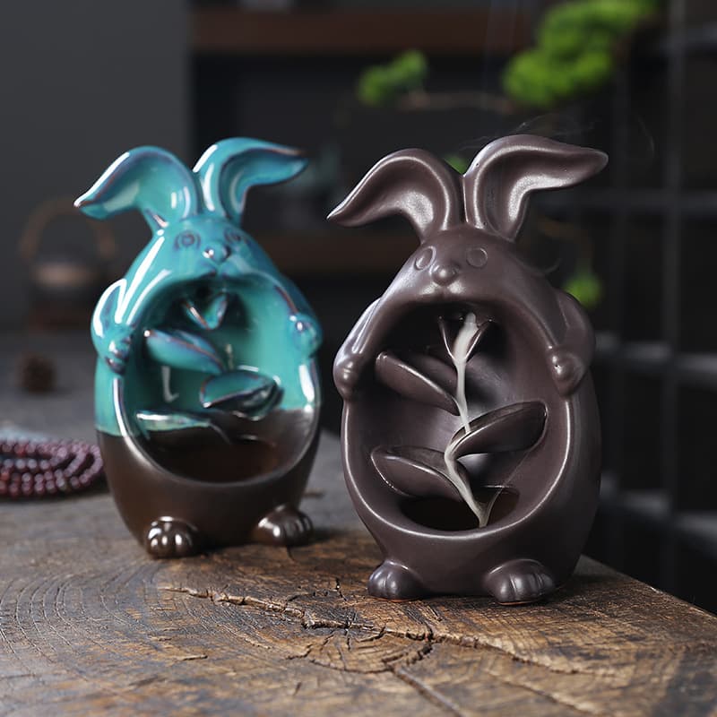 Cross-border ceramic backflow incense burner original rogue rabbit backflow aromatherapy burner Amazon LAZADA AliExpress best-selling model