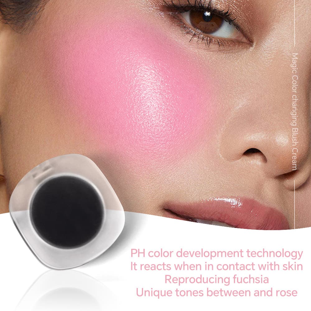 Cross-border Foreign Trade Best-Selling Magic Blush Cream Black Warm-Change Blush Balm No Logo for Lips and Cheeks, 2 uses