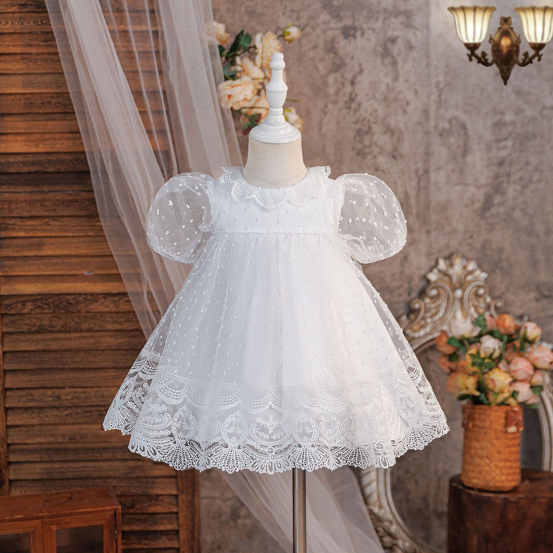 Wholesale Stock European and American Girls' Princess Dress, Wedding Dress, Baby Birthday Piano Tutu, Baby Christening Gown