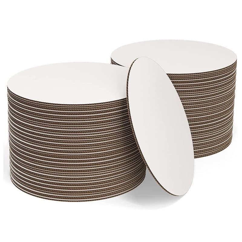 Factory direct sales of white round corrugated paper cake trays/cake boards