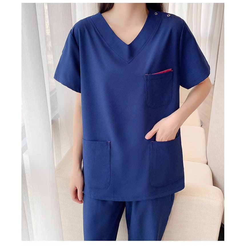 Customized high-end hand washing clothes made of stretch fabric for hospital operating rooms, oral clinics, pet hospitals, hand washing clothes, summer short sleeves
