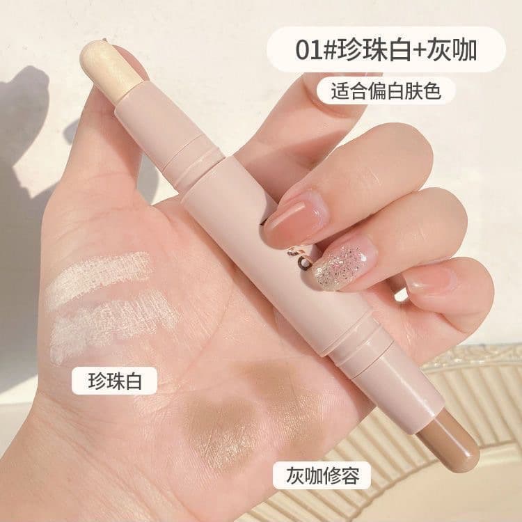 NOVO 3D Dual-Ended Contour Stick Highlighter Stick for Contouring, Nose Shadow, Side Shadow, Face Brightening