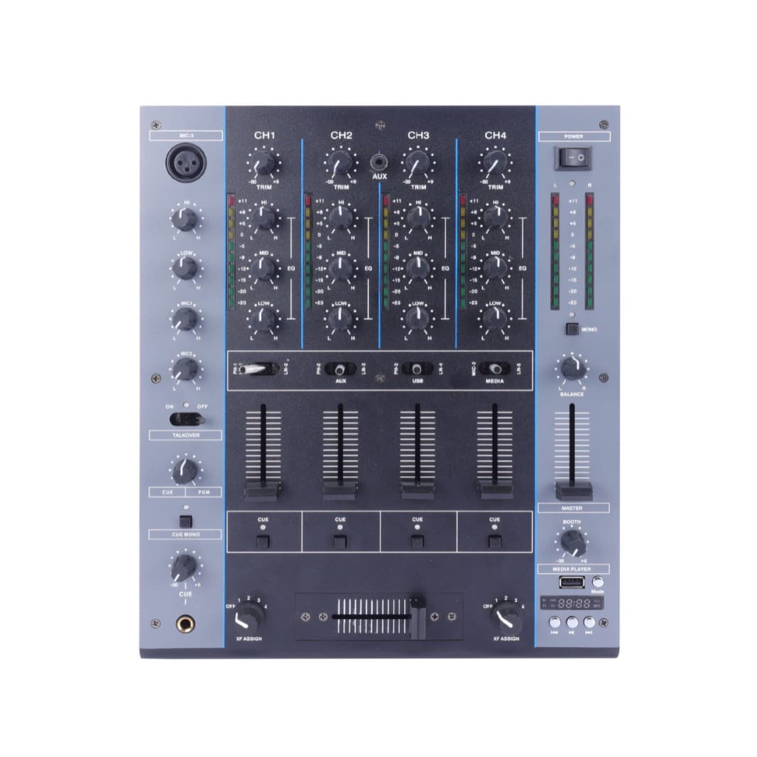 4-Channel USB Mixer for DJ Live Stage Bar KTV Scratch Mixer for Streaming Performances