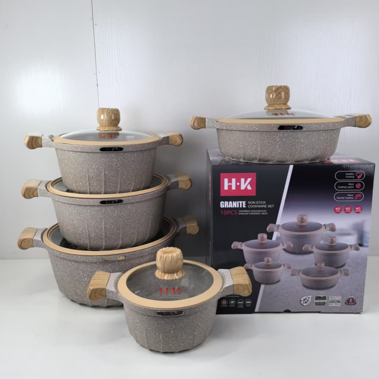 10 Pieces Non-stick Cookware Set Pots Set Cooking Pot