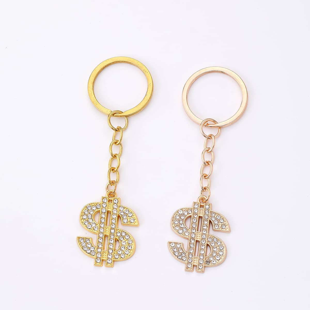 Cross-border New European and American Keychain Pendant Dollar Women's Bag Packaging Decoration Gold Rhinestone US Dollar Pendant Holiday Gift
