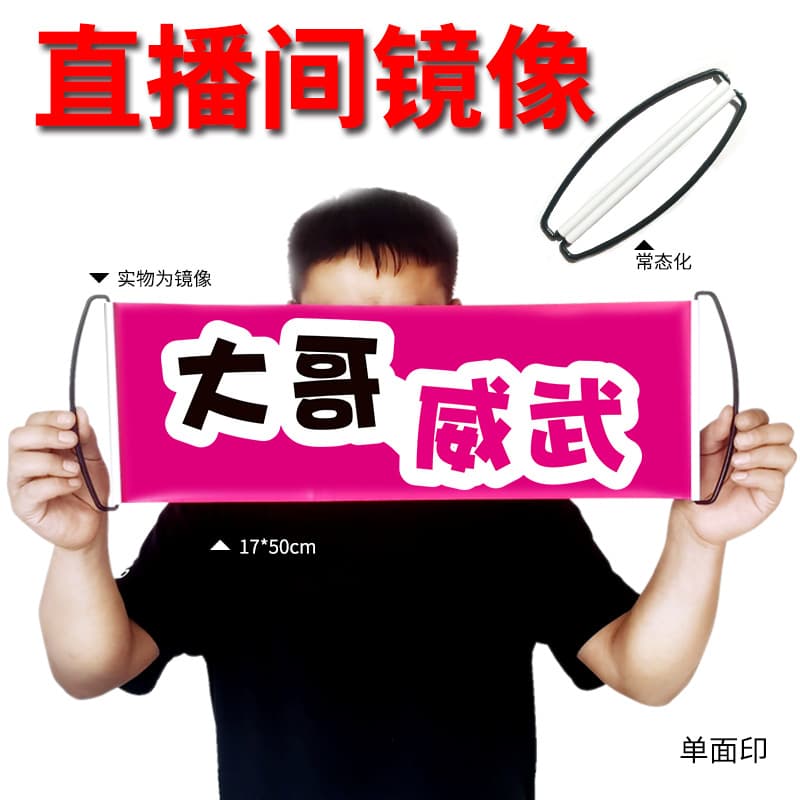 Live Streaming Room Hand-Held Flag Custom Big Brother Big Sister Get Rich Mighty Domineering Bold Atmosphere Host Hand Banner