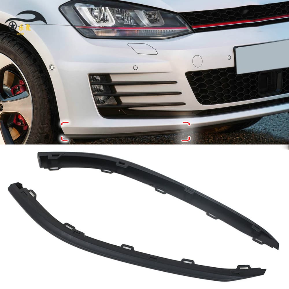 Front Lip Spoiler for 2015-2017 Volkswagen Golf MK7 GTI Front Bumper Side Trim Panel Trim Strip Black Lower Guard