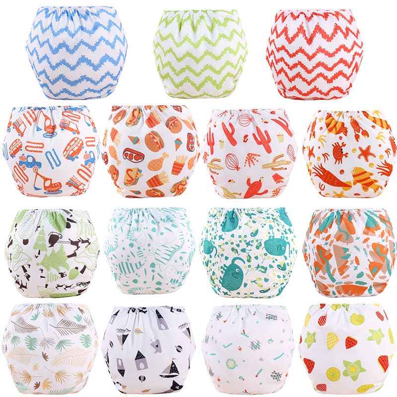 Baby Diaper Pants Newborn Cloth Diaper Pants Boys Girls Printed Waterproof Diaper Pants Baby Diaper Cover Training Pants