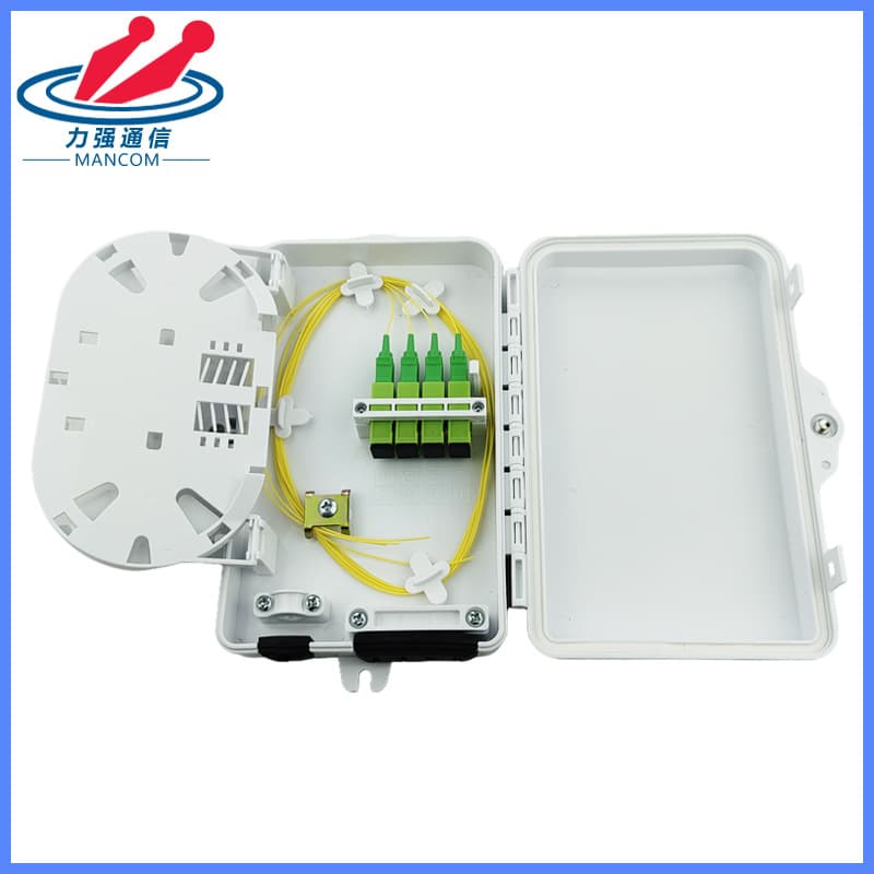 Waterproof 4-Core Cable Splitter Box Indoor Outdoor Wall-Mounted Fiber Optic Box Fiber Optic In-Home Distribution Equipment
