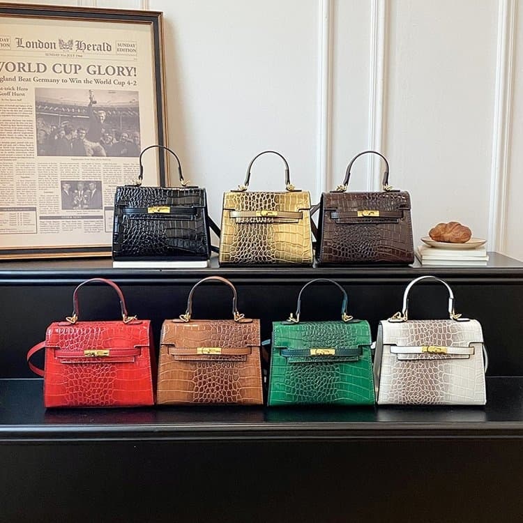 Wholesale Crocodile Pattern Kelly Bag Women 2026 New Metal Lock Buckle Handbag Casual Crossbody Bag Women's Bag In Stock
