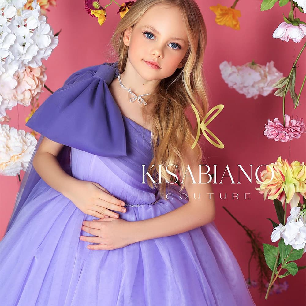 Girls' Dress Bowknot Tutu Princess Dress Flower Girl Performance Birthday Banquet Cross-border Trade