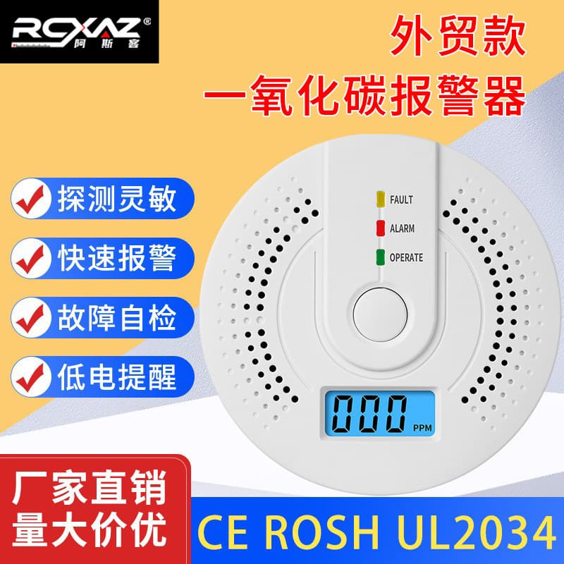 Carbon Monoxide Detector for Export, Cross-Border Trade, Home Alarm, Honeycomb Coal Smoke CO Leak Detection Wholesale