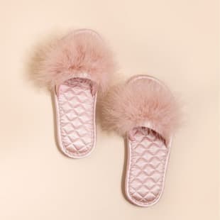 Morning Robe Slippers Fluffy Wedding Premium Festive Red Pair Summer Luxury One-Strap Slide Sandals Women