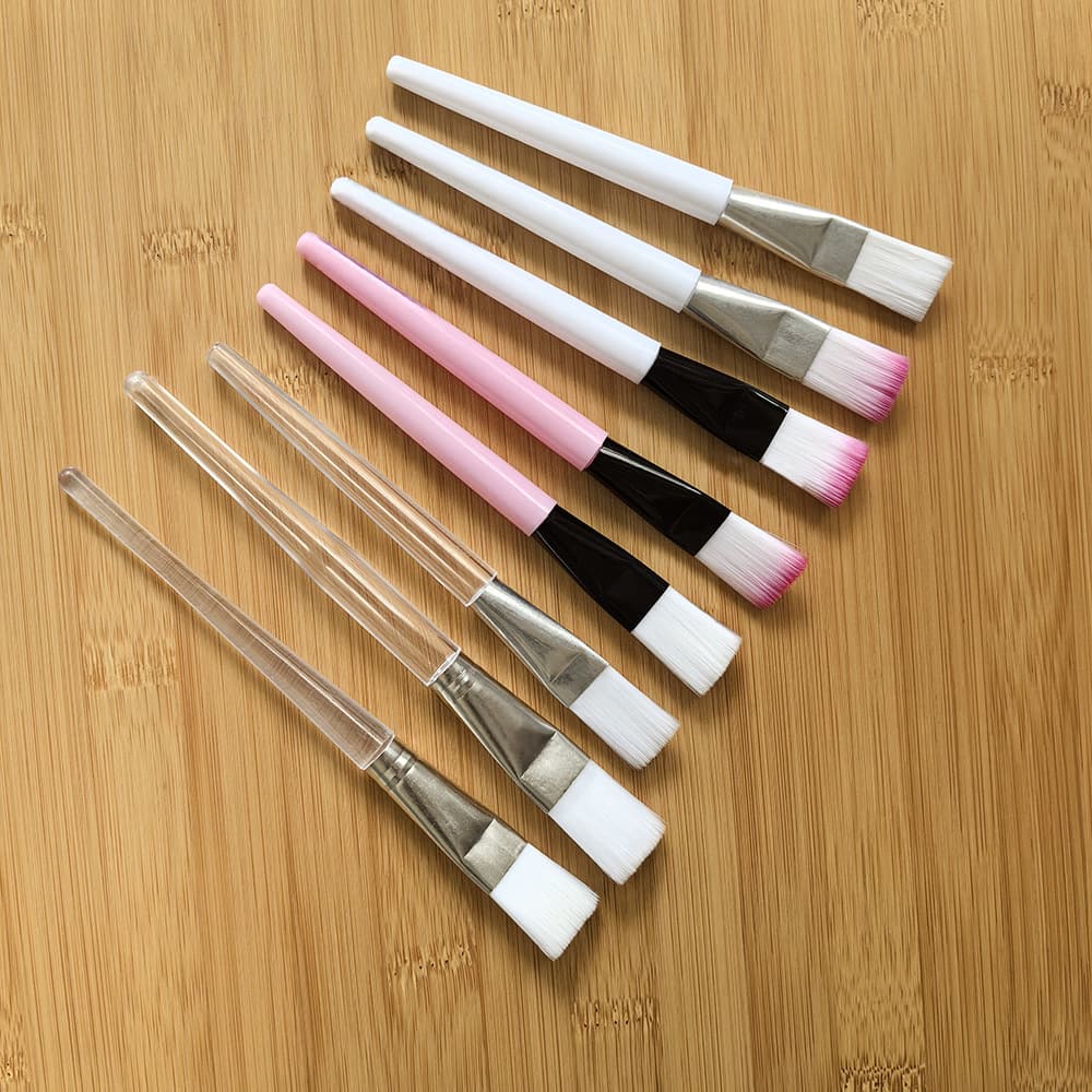 Nylon Bristle Face Mask Brush White Handle Pink Handle Transparent Handle Soft Bristle Face Mask Brush Applicator Mixing Mask Clay Mask Tool Brush