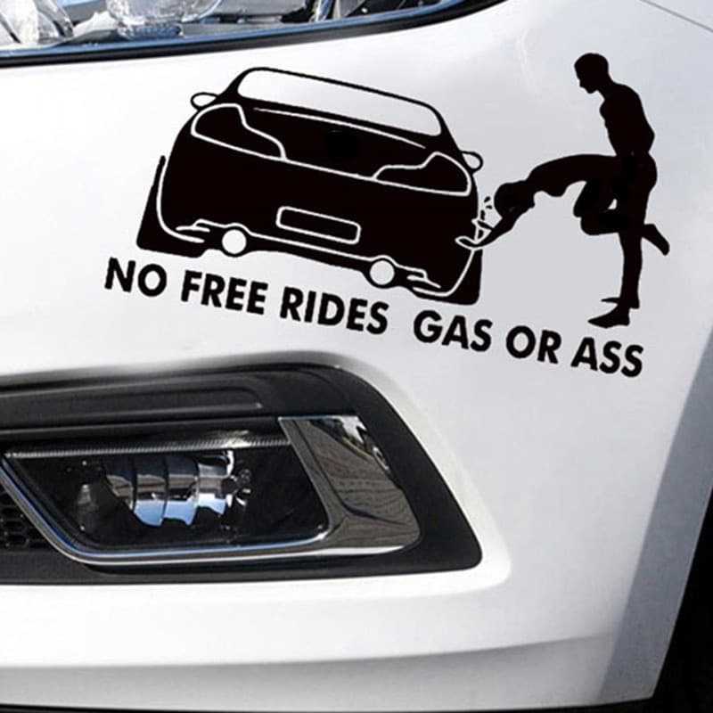 Foreign trade Europe and America NO FREERIDESGASORASS funny reflective car stickers personalized graffiti car stickers