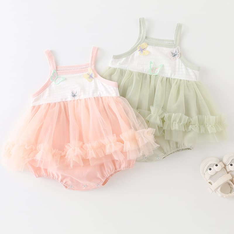 Bag fart clothing pure cotton type A summer thin newborn one-piece cute baby girl fashionable outer wear crawling suit