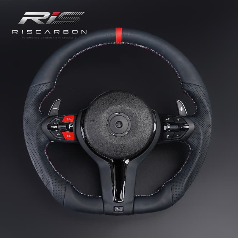 Compatible with BMW Red Badge Flat Bottom Steering Wheel F30 F10 F11 F15 F16 F20 F25 F48 F01 E70 E71 E90