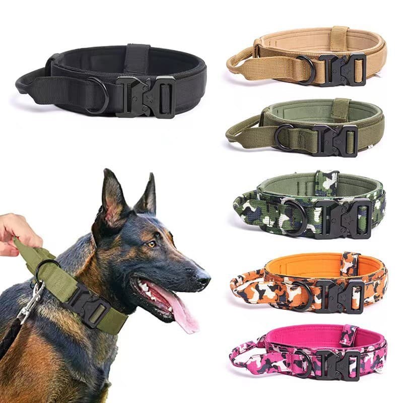 Pet Collar Tactical Collar Outdoor Training Adjustable Anti-Pull Choke Collar Tactical Dog Collar Leash