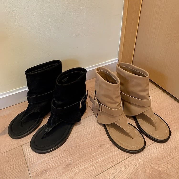 Short Platform Wedge Sandal Boots for Women 2026 Autumn New Summer Trendy Tube Short Roman Sandals