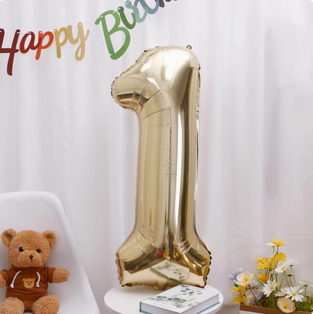 40-inch Birthday Number Balloons Baby Pink Blue Matte Balloons Birthday Decoration Photo Props
