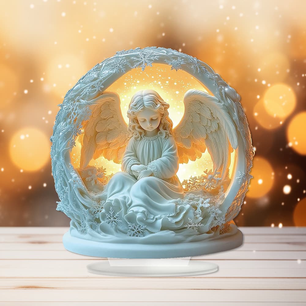 Cross-border Valentine's Day Angel Baby with Wings Acrylic Christmas Scene with Base Home and Office Decoration