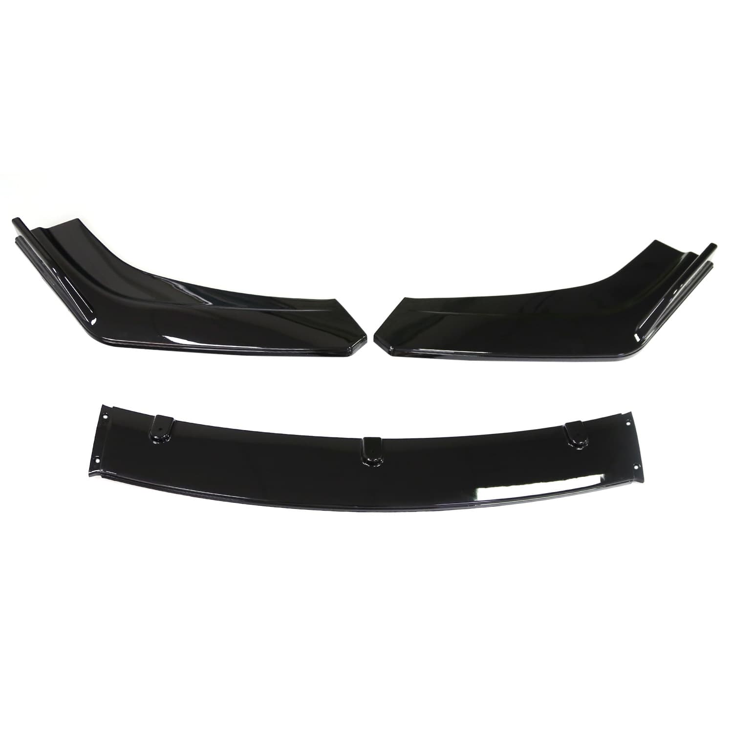 Universal Car Front Lip Three-Piece Front Bumper Chin Spoiler Carbon Fiber Texture Front Bumper Diffuser Modification