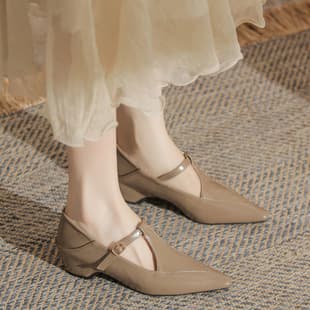 French Vintage Style Leather Shoes 5cm Mary Jane Flats for Dresses Versatile Elegant Casual Loafers for Women