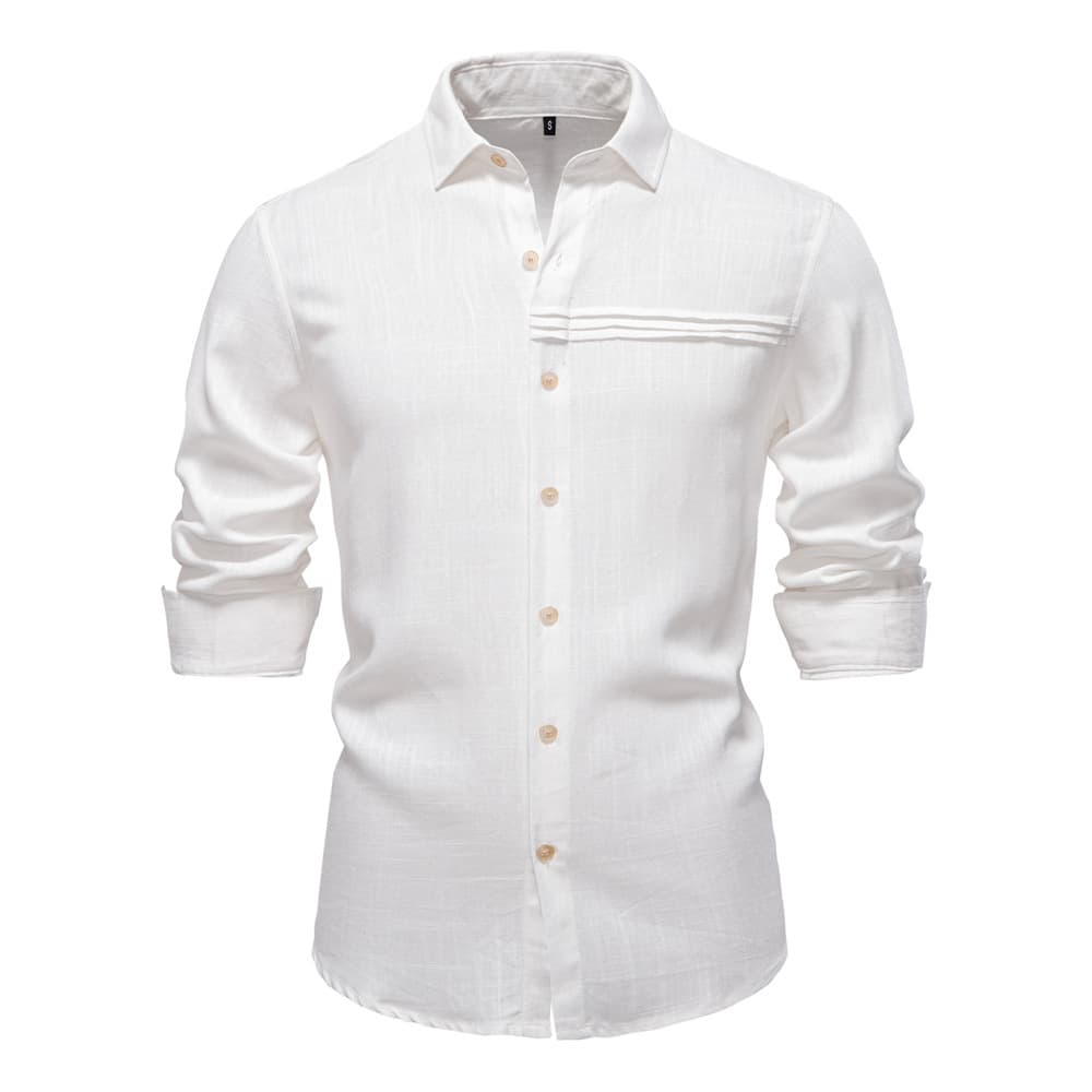 2025 Spring/Summer Foreign Trade New Men's Business Casual Shirt Cross-border Solid Color European Size Long-sleeve Shirt for Men